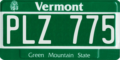 VT license plate PLZ775