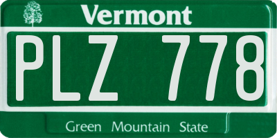 VT license plate PLZ778
