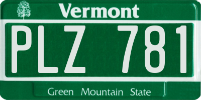 VT license plate PLZ781