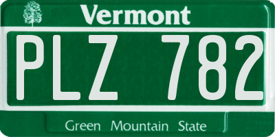 VT license plate PLZ782