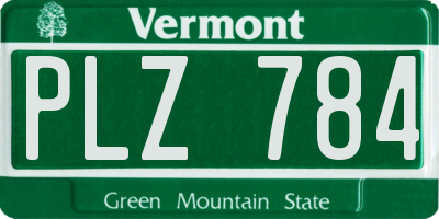 VT license plate PLZ784