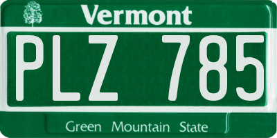 VT license plate PLZ785
