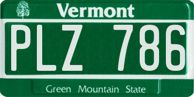 VT license plate PLZ786