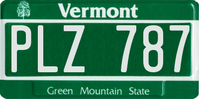 VT license plate PLZ787