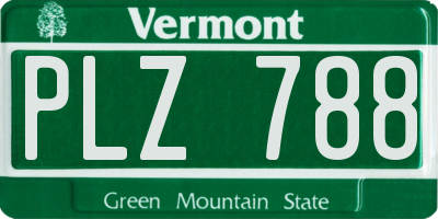 VT license plate PLZ788