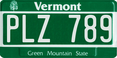 VT license plate PLZ789