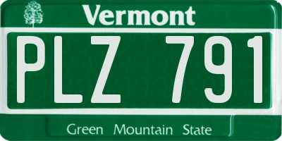 VT license plate PLZ791