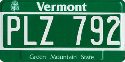 VT license plate PLZ792
