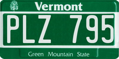 VT license plate PLZ795