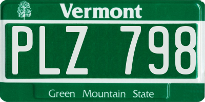 VT license plate PLZ798