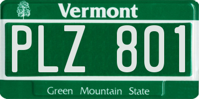 VT license plate PLZ801