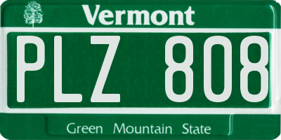 VT license plate PLZ808