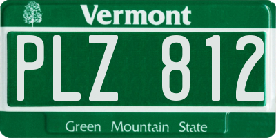 VT license plate PLZ812