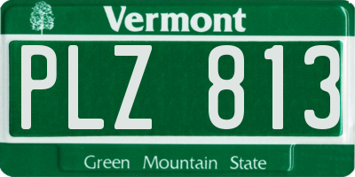 VT license plate PLZ813