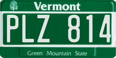 VT license plate PLZ814