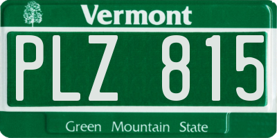 VT license plate PLZ815