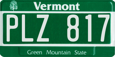 VT license plate PLZ817