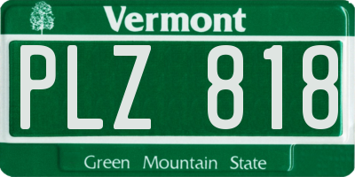 VT license plate PLZ818