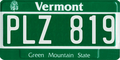 VT license plate PLZ819