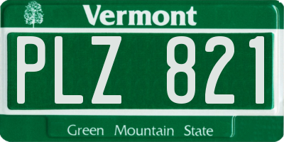 VT license plate PLZ821