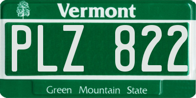 VT license plate PLZ822