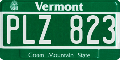 VT license plate PLZ823
