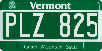 VT license plate PLZ825