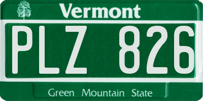 VT license plate PLZ826