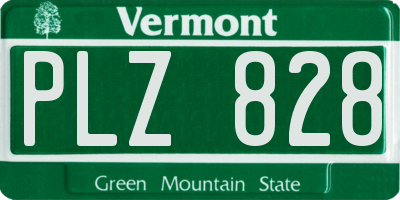 VT license plate PLZ828