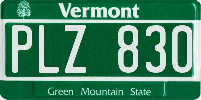 VT license plate PLZ830