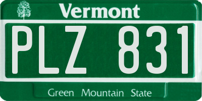 VT license plate PLZ831