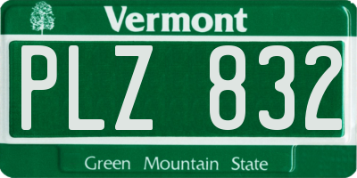 VT license plate PLZ832