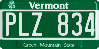 VT license plate PLZ834