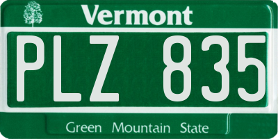VT license plate PLZ835