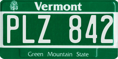 VT license plate PLZ842