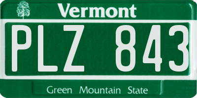 VT license plate PLZ843