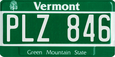 VT license plate PLZ846
