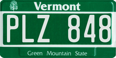 VT license plate PLZ848
