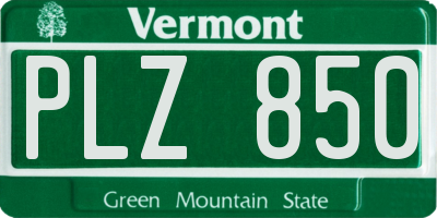 VT license plate PLZ850