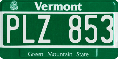 VT license plate PLZ853