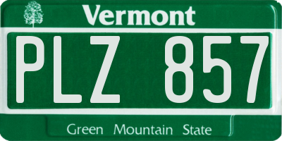 VT license plate PLZ857