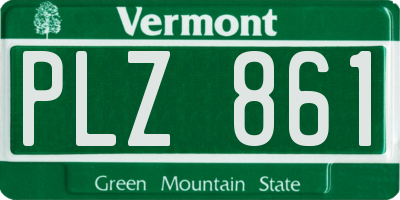 VT license plate PLZ861