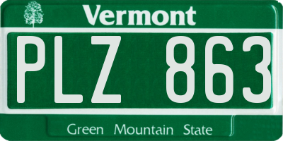 VT license plate PLZ863