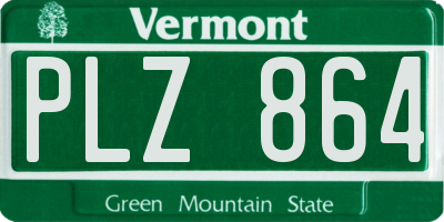 VT license plate PLZ864