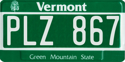 VT license plate PLZ867