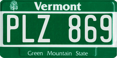 VT license plate PLZ869