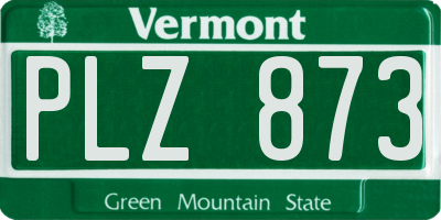 VT license plate PLZ873