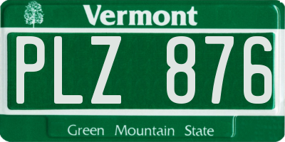 VT license plate PLZ876