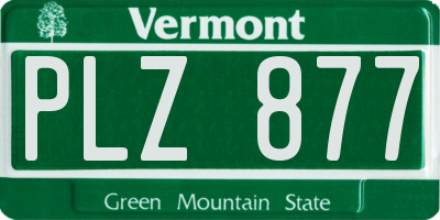 VT license plate PLZ877