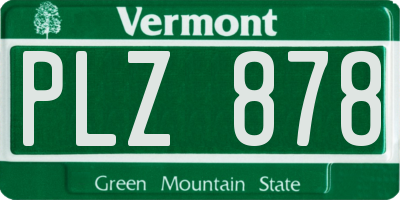 VT license plate PLZ878